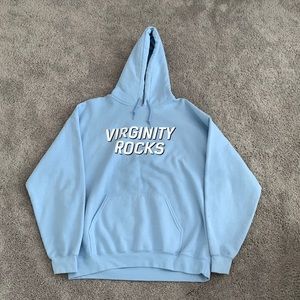 Light blue virginity rocks Zumiez hoodie